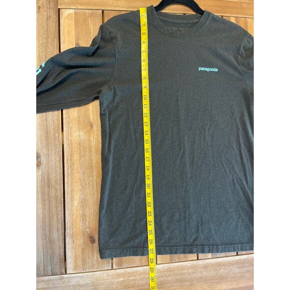 Patagonia Mens Text Logo Long-Sleeve Responsibili-Tee-Shirt Green Size S - Picture 9 of 9